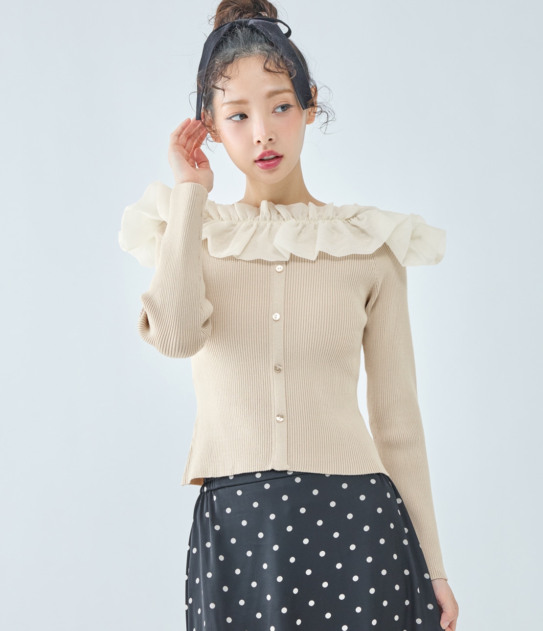 フリルコンビニット(ワンサイズ ベージュ): PEACH JOHN | ピーチ