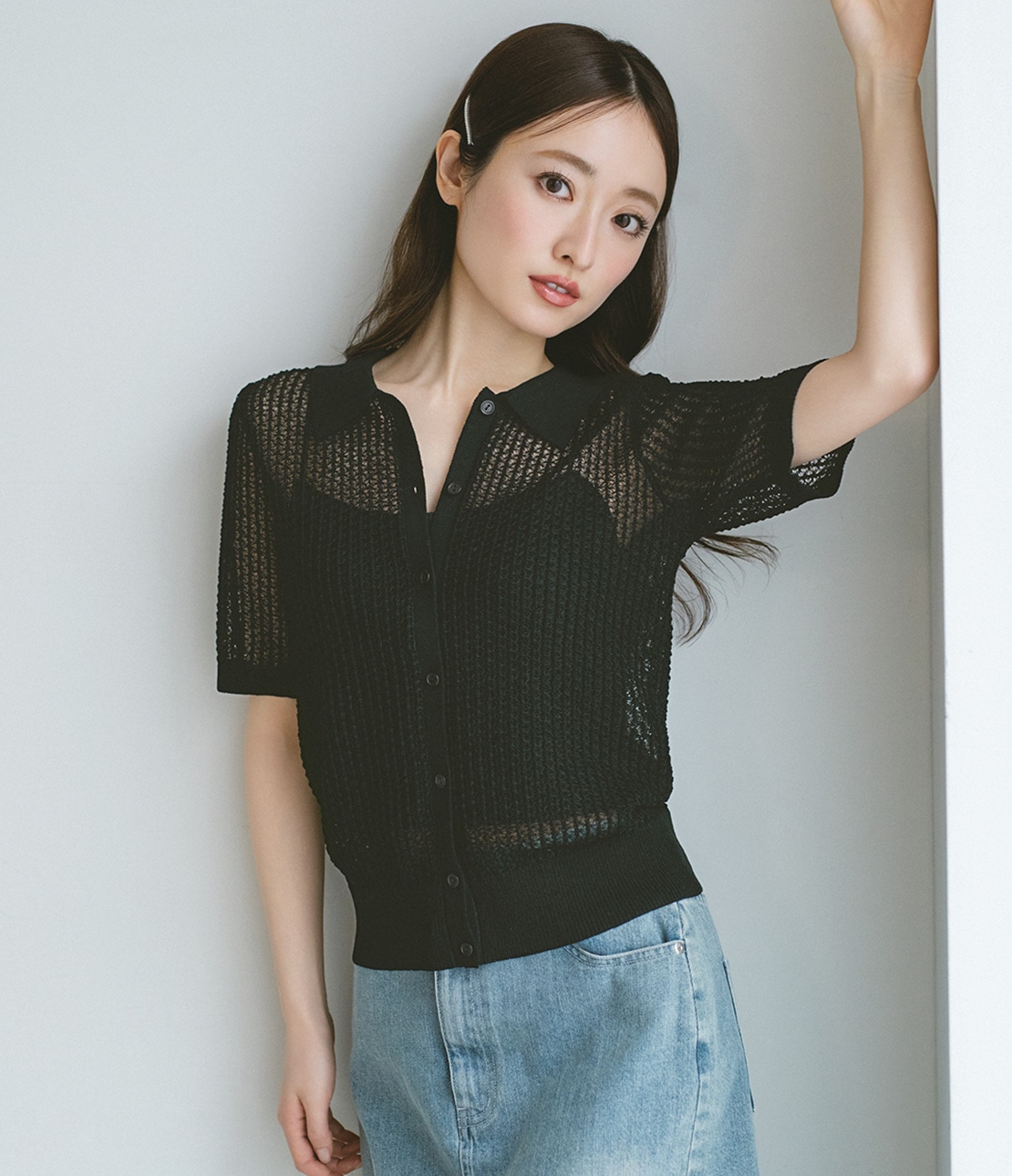 新品未使用 Plage 【GIRL】cottonsilk ポロカーディガン Plage - GIRL Plage cottonsilk ポロカーディガン/美品の通販 by S
