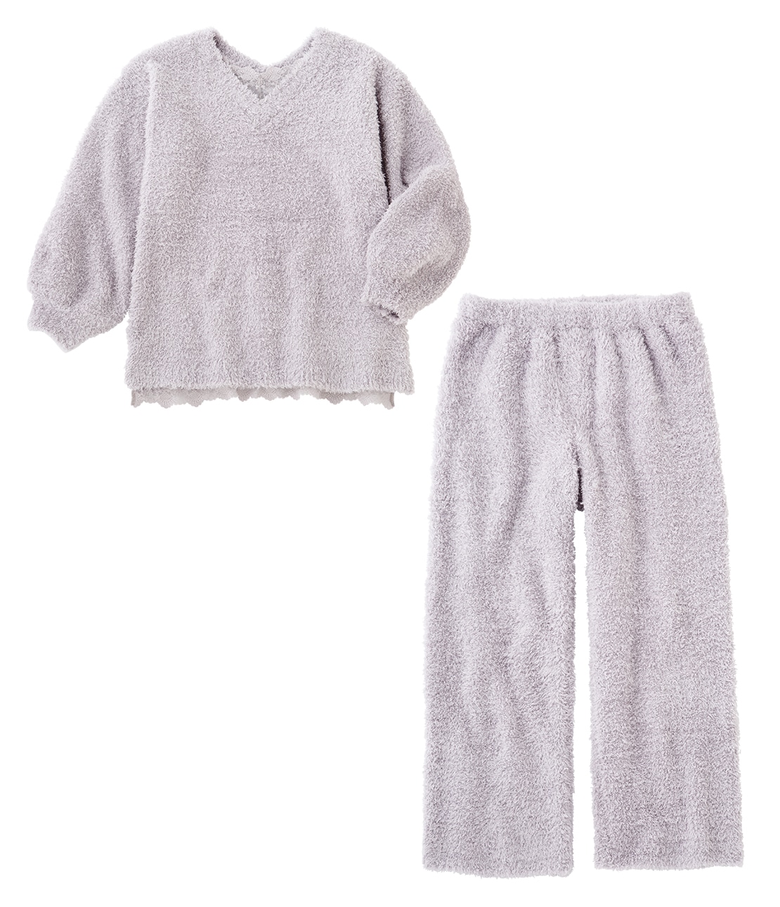 ホイップリーレースパジャマ グレー M/L