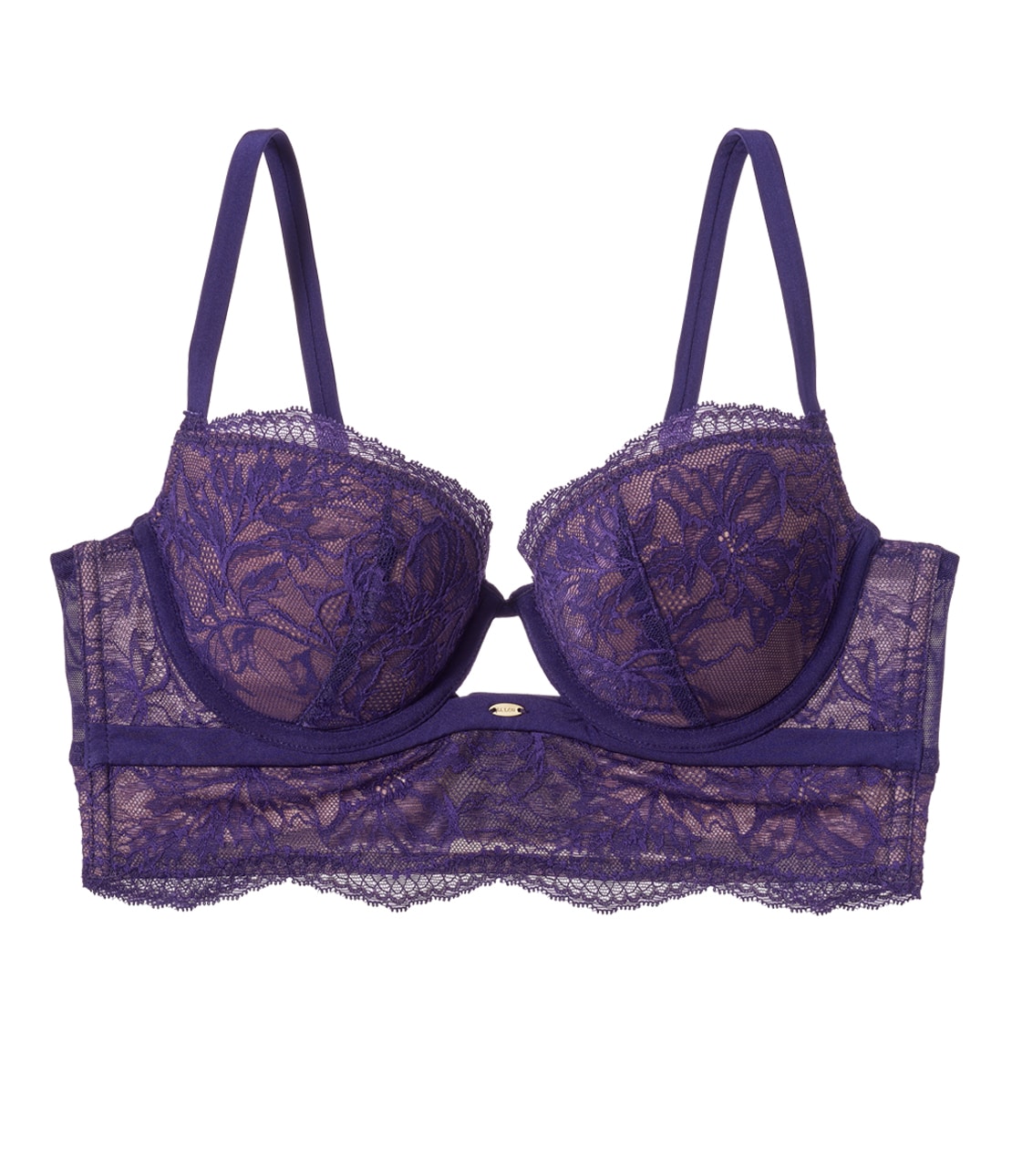 クレシェンドロングラインラッセルレースブラ(C65 ブラック