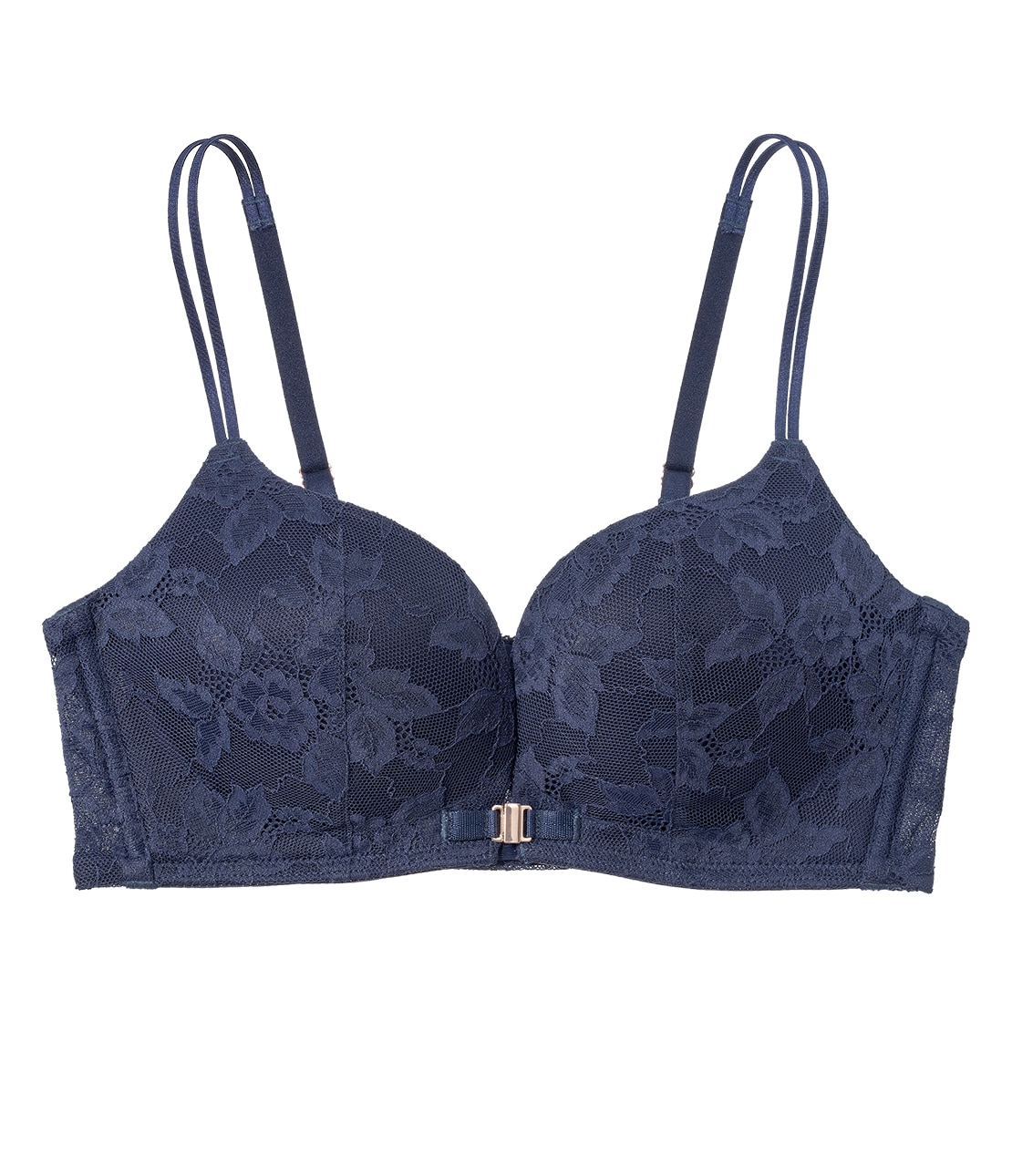 プッシュアップフロントホックノンワイヤーレースブラ(B65 ピンク