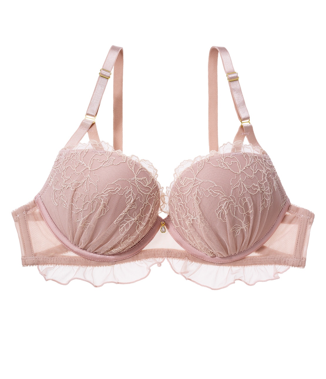 エンブロイダリーチュールノンワイヤーブラ