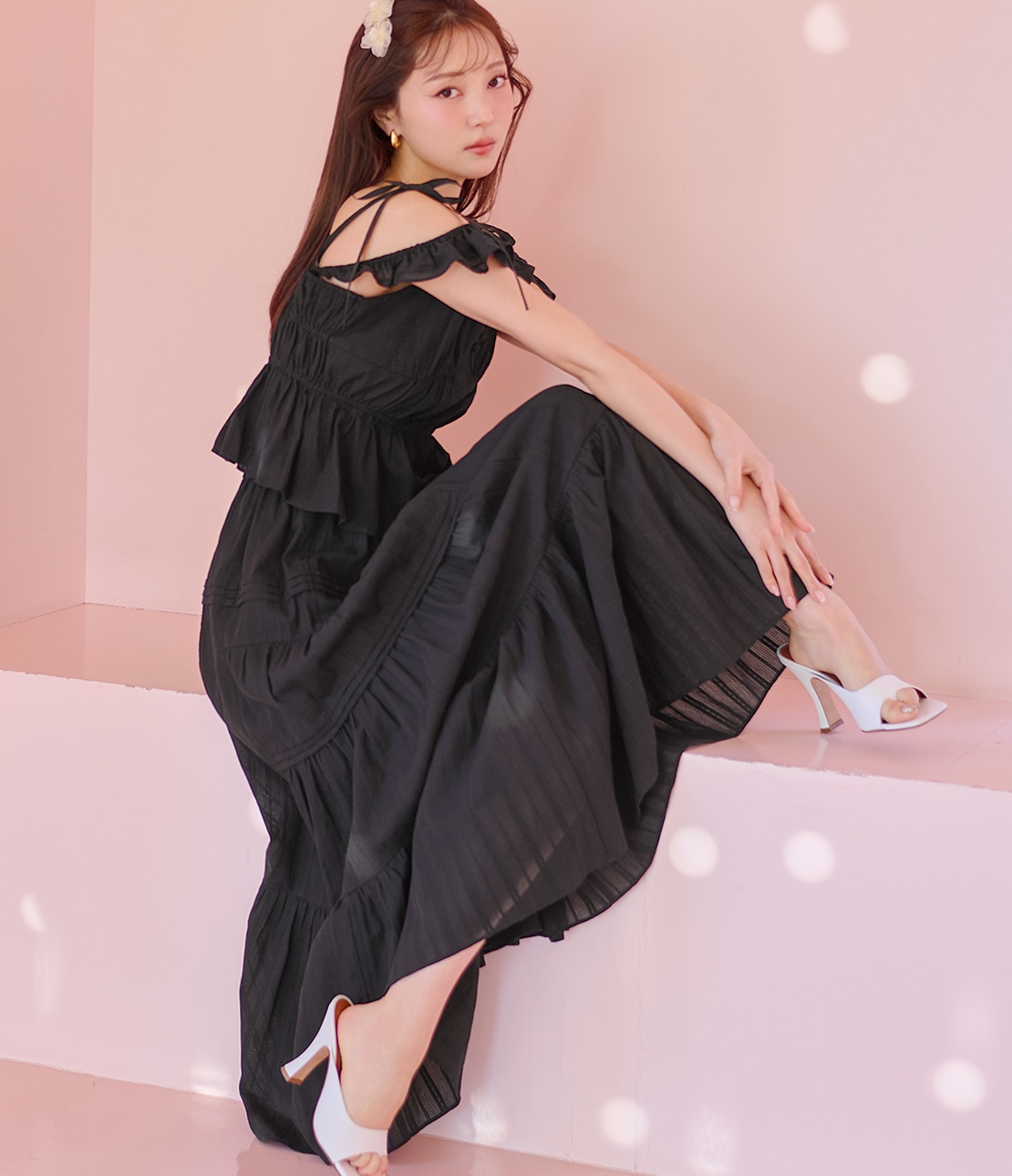 サイドボリュームティアードスカート