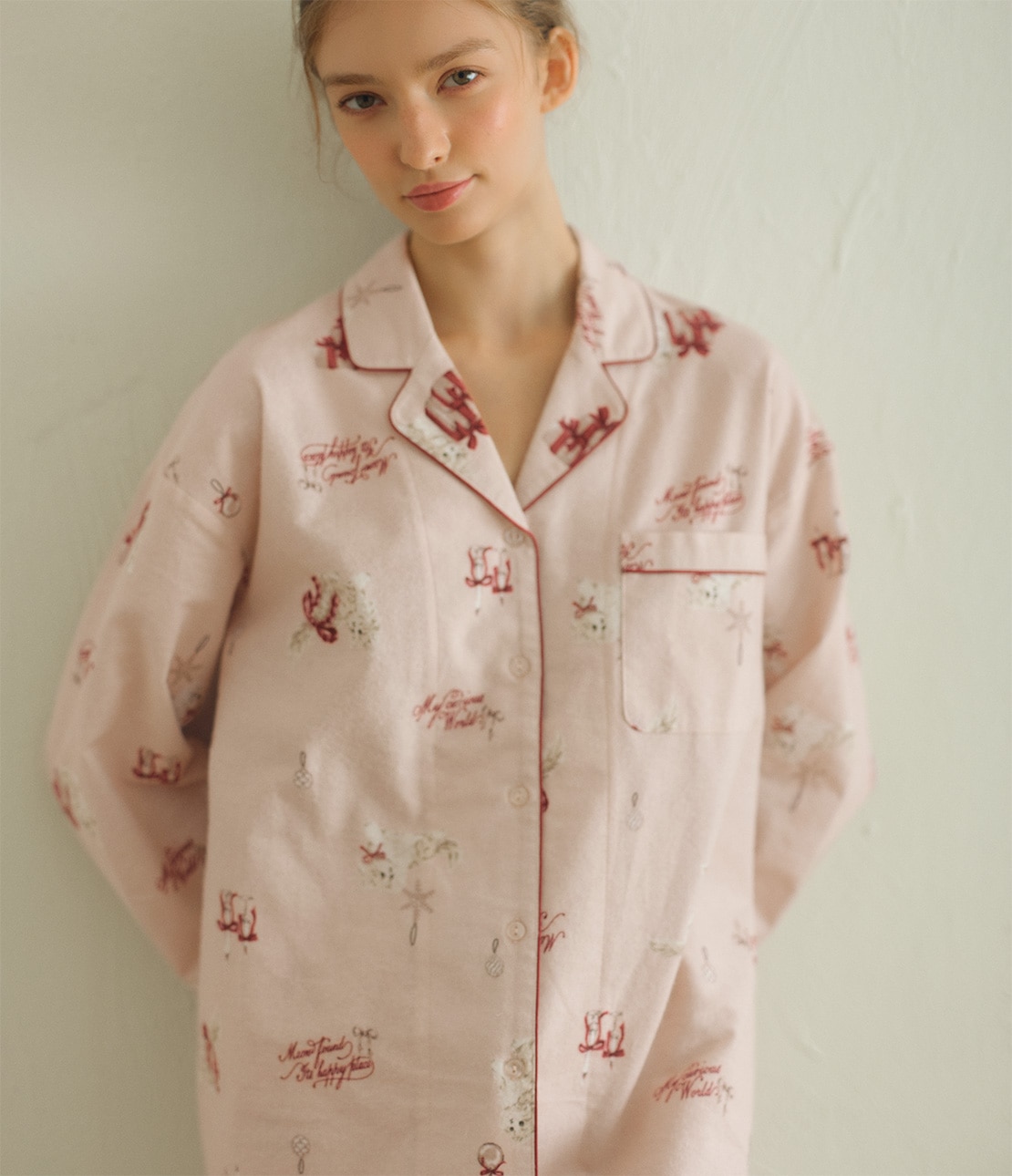 キャットフランネルシャツパジャマ