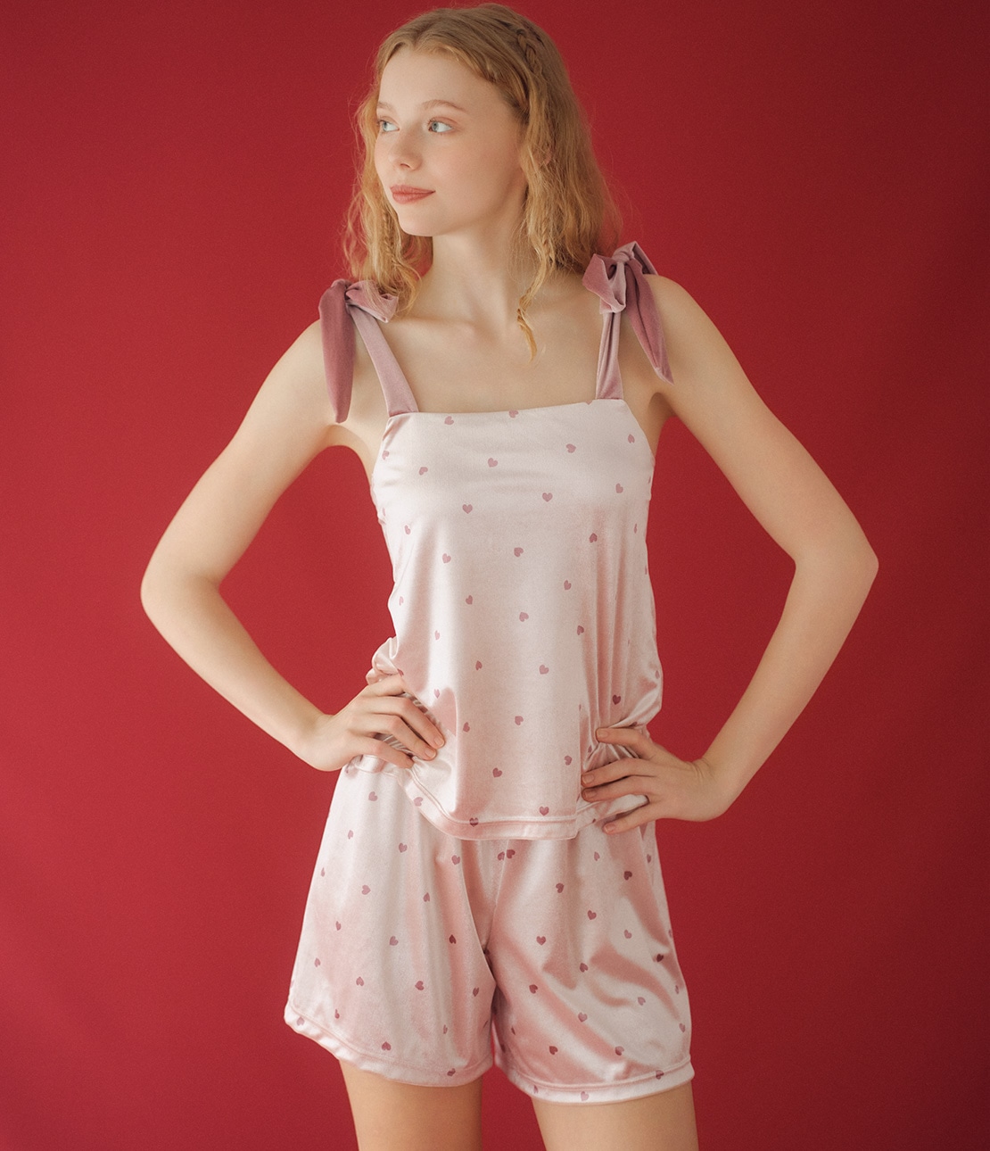 ハートロマンティックベロアタップパンツ