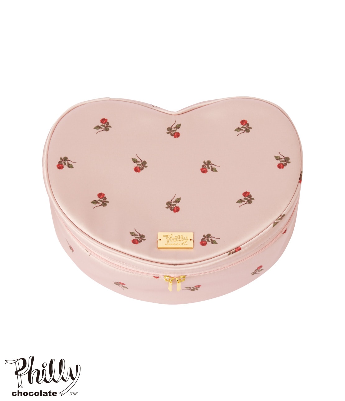 サテンハートランジェリーポーチ