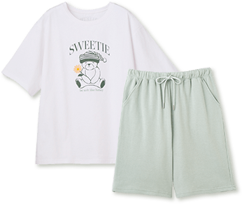 くまTシャツパジャマセット ハーフパンツバージョン